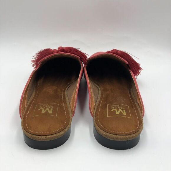 Mark Jenkins Women's Pink Slip on Mules Tasseled 7/37 Pointed Toe Flats Comfort - Picture 8 of 13